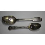 An early Victorian silver Fiddle pattern tablespoon, Exeter 1840 by Robert Williams, length 22.