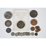 A small group of British and foreign coins, including a Victoria Jubilee Head half-crown 1889, a