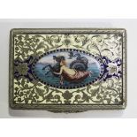 An early 20th century Continental .800 silver and enamelled rectangular snuffbox, probably Viennese,