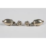 A pair of Georg Jensen earrings, designed by Georg Jensen, each formed as an acorn below a