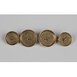 A pair of Kutchinsky 9ct gold cufflinks, designed as buttons, London 1970, weight 12.5g, diameter of