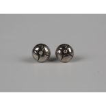A pair of Georg Jensen silver earstuds, designed as flower buds, detailed 'Georg Jensen 925 S 34',