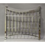 A modern 'Sage' pattern polished nickel king size bed by 'And So To Bed', height 145cm, width 154cm,