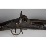 An early 19th century percussion musket with sighted barrel, barrel length 99.5cm, East India
