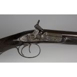 A rare early 19th century 16-bore double-barrelled percussion sporting gun by Joseph Manton with