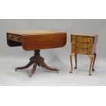 A Victorian mahogany single pedestal Pembroke table, height 72cm, width 100cm, depth 91cm,