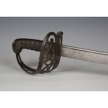 An 1827 pattern Rifle Corps officer's sword with single-edged pipe-back blade, blade length 82.