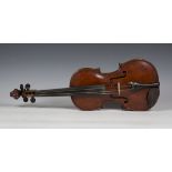 A violin, the interior inscribed 'Ernest. E. White Wednestfield, 1924', length of back excluding