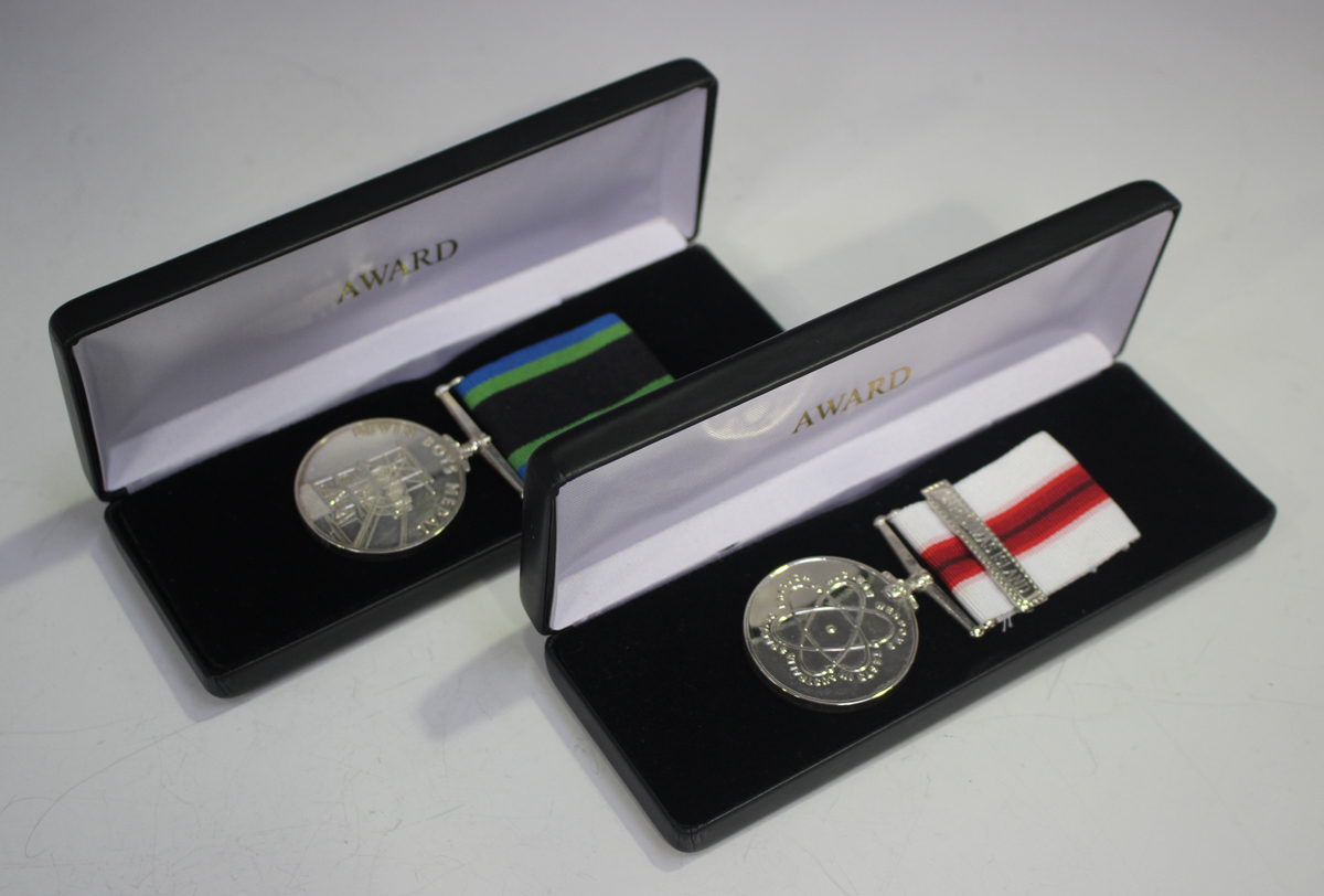 A medal detailed 'British Nuclear Weapons Test in Australia & Pacific for Service in Radioactive