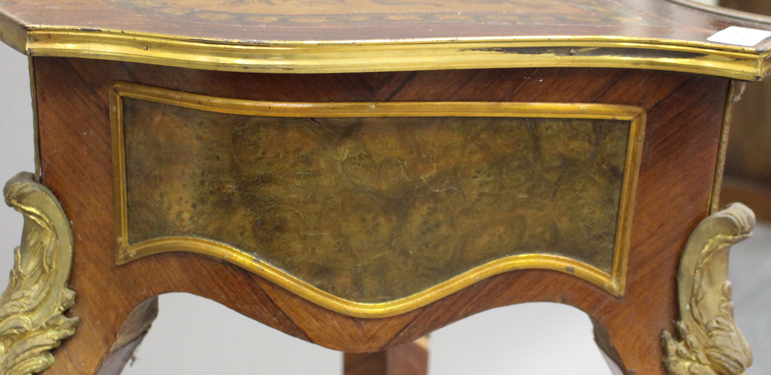 A 20th century Louis XVI style kingwood jardinière stand with gilt metal mounts, the floral - Image 4 of 7