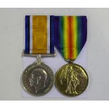 A 1914-18 British War Medal and a 1914-19 Victory Medal to '47232 Pte. G.E.Gumbrell. W.York.R.'