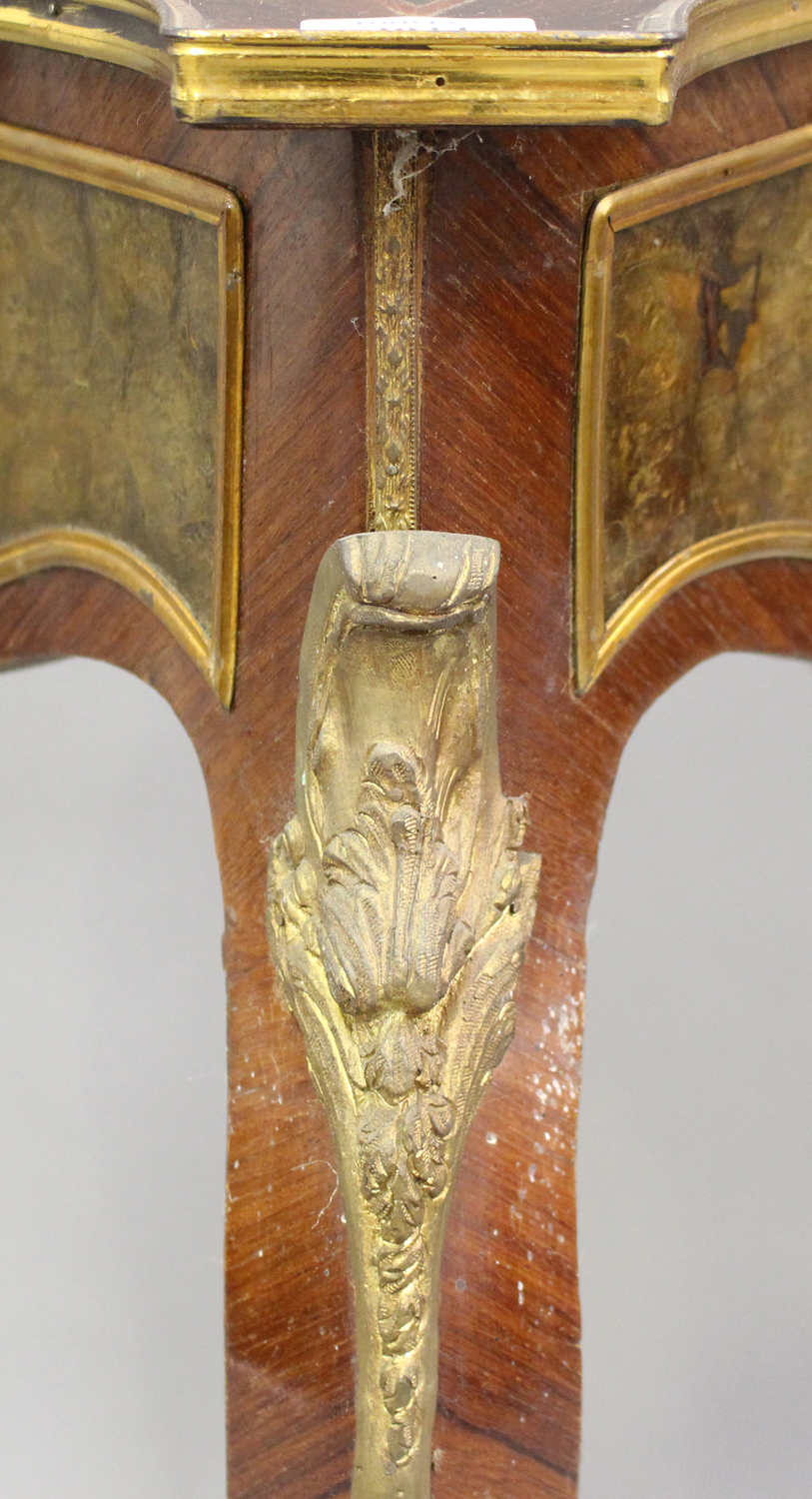 A 20th century Louis XVI style kingwood jardinière stand with gilt metal mounts, the floral - Image 6 of 7