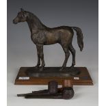 A late 20th century bronzed resin figure of a standing horse by Sue Maclaurin, limited edition