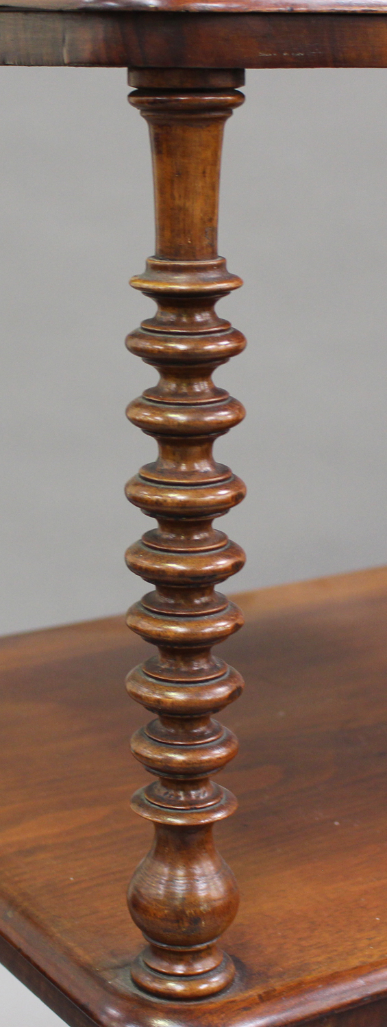 A Victorian mahogany four-tier whatnot with pierced gallery top, raised on bobbin turned supports, - Image 3 of 5