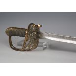 A Victorian 1892 pattern infantry officer's sword with dumbbell-section blade, blade length 83cm,