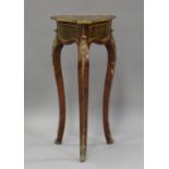 A 20th century Louis XVI style kingwood jardinière stand with gilt metal mounts, the floral