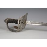 A Victorian 1895 pattern officer's dress sword by E. Thurkle, Soho, London, with dumbbell-section