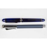 A Platinum 3776 Blue fountain pen, the nib detailed '14K B 585', boxed, together with a Graf von