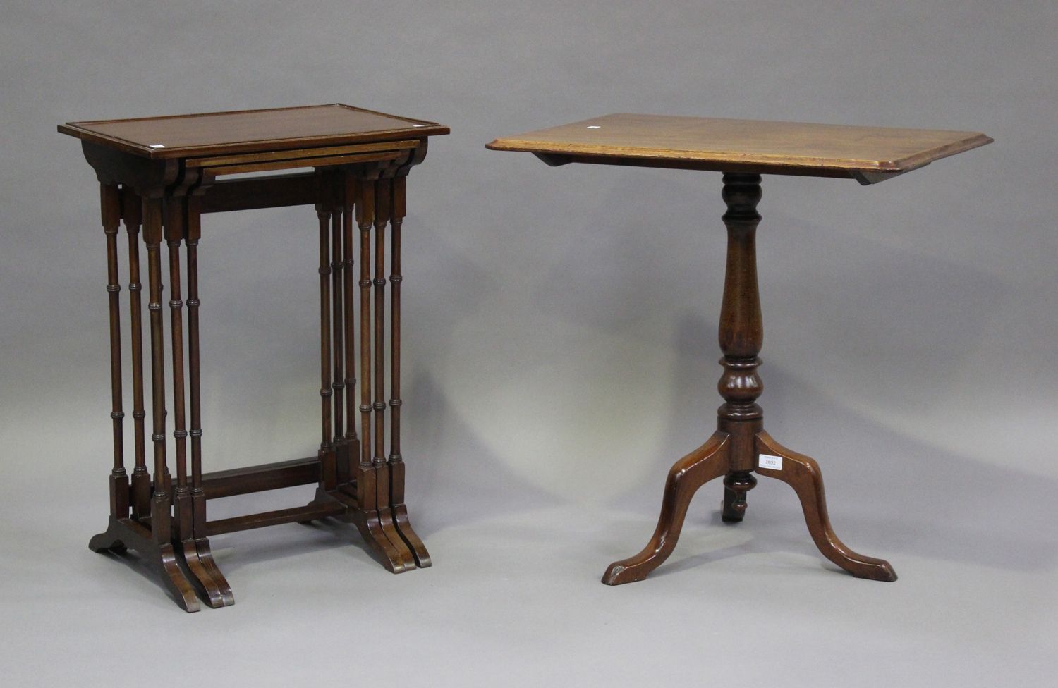 A Victorian mahogany rectangular wine table, height 70cm, width 68cm, depth 48cm, together with a