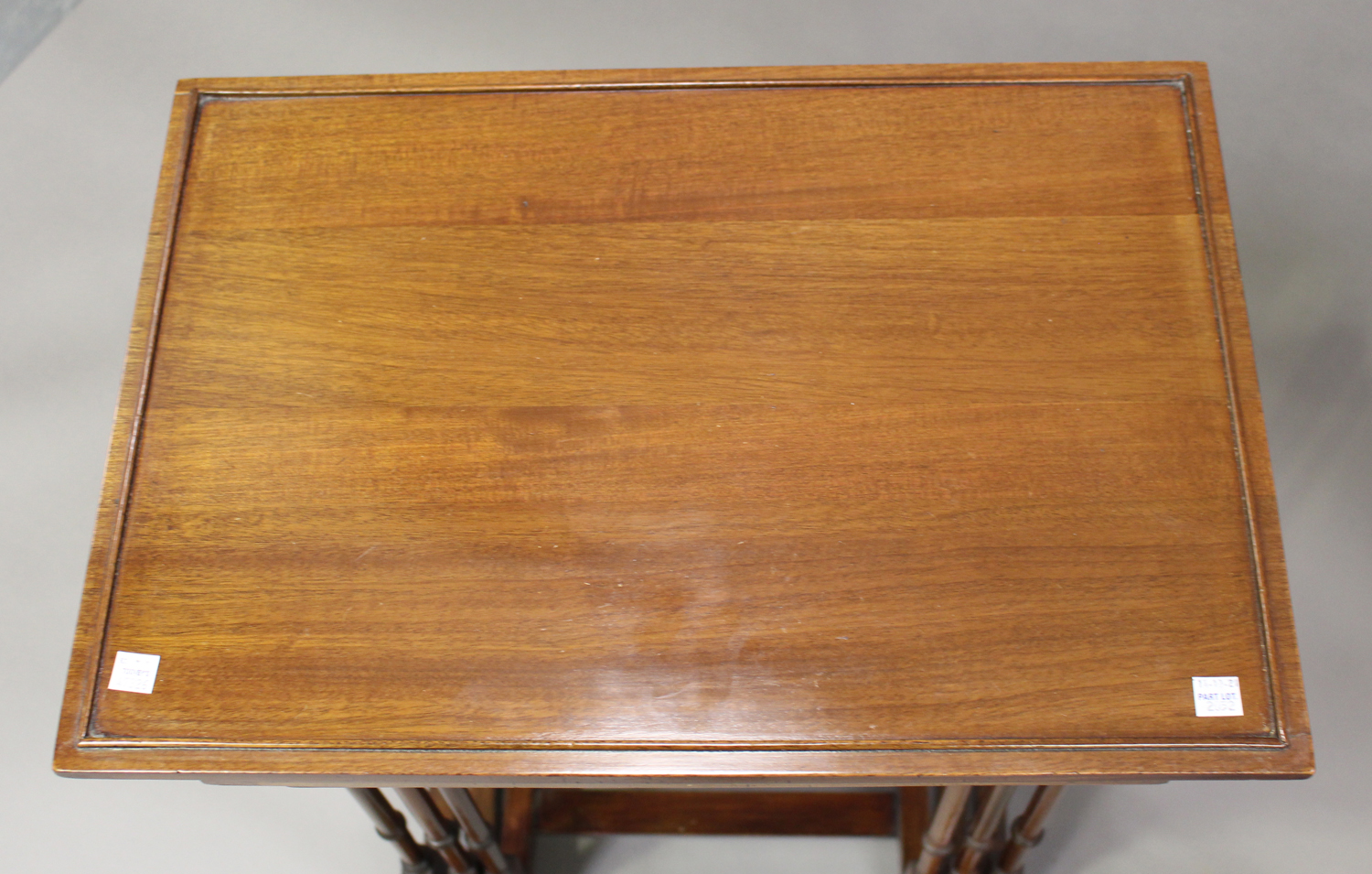 A Victorian mahogany rectangular wine table, height 70cm, width 68cm, depth 48cm, together with a - Image 5 of 9