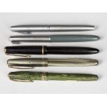 A group of five fountain pens, including Parker and Conway Stewart.Buyer’s Premium 29.4% (