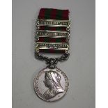 An India General Service Medal 1895 with three bars, 'Punjab Frontier 1897-98', 'Samana 1897' and '