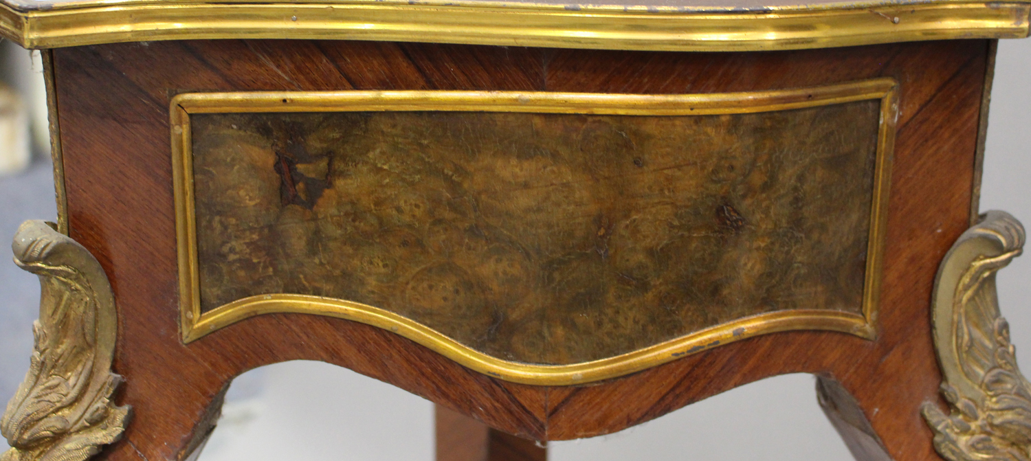A 20th century Louis XVI style kingwood jardinière stand with gilt metal mounts, the floral - Image 5 of 7