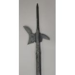 A 16th century style North German halberd with central spike, crescentic axe-blade and downturned