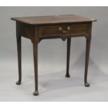 A George III mahogany side table, fitted with a single drawer, on cabriole legs, height 70cm,