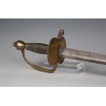 A George III 1796 pattern infantry officer's sword with straight single-edged fullered blade with