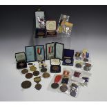A collection of school attendance medals, including two Bristol Education Committee, bronze