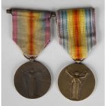 A French First World War Victory Medal, unofficial Chobillon issue, and another French First World