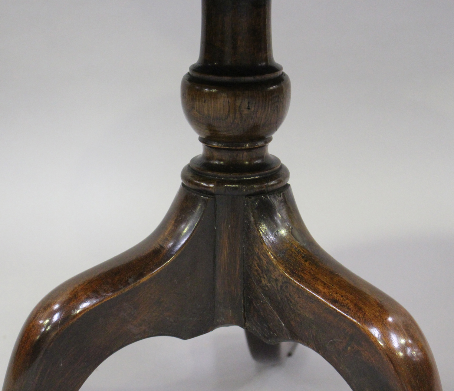 A George III and later mahogany circular two-tier dumb waiter, on tripod cabriole legs, height 81cm, - Image 2 of 3