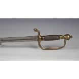 A George III 1796 pattern infantry officer's sword with single-edged blade, blade length 81cm,