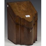 A George III mahogany knife box (converted), together with an early 20th century stained and