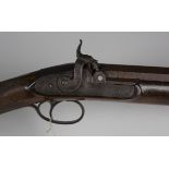 An early 19th century percussion sporting gun by W. Richards with part-octagonal barrel, barrel