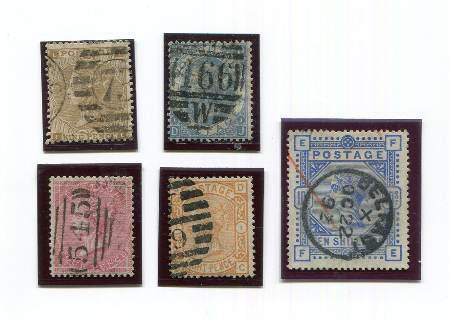 A collection of Great Britain stamps, Victoria issues used on stock cards, including 1d reds surface - Image 4 of 4