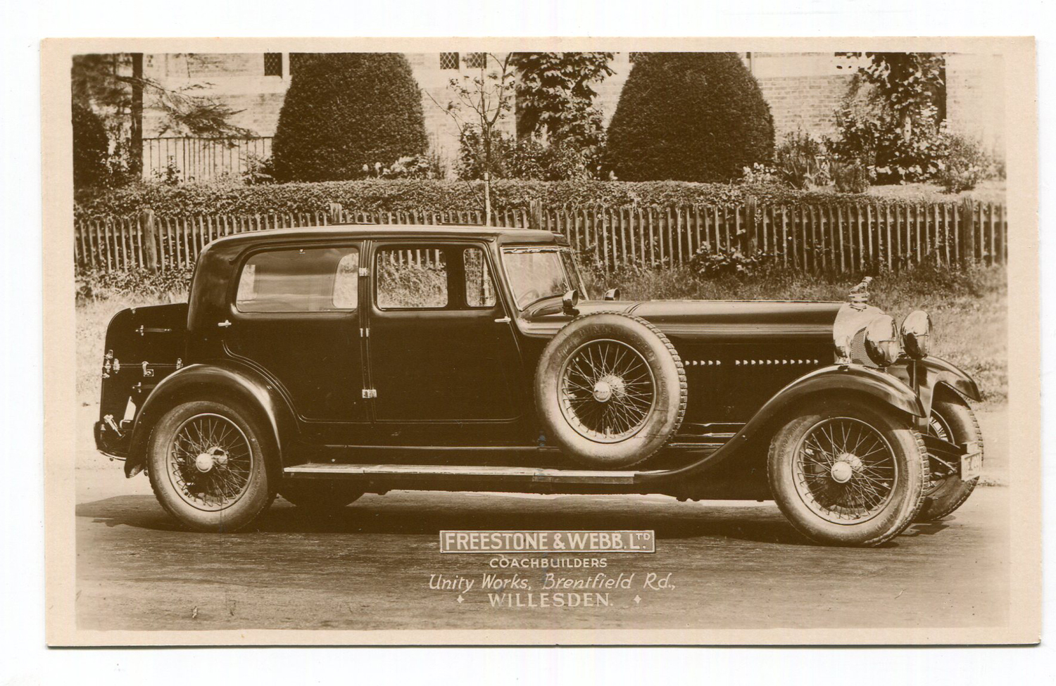 BENTLEY. A collection of 40 postcards and photographs of Bentley motorcars, including 3