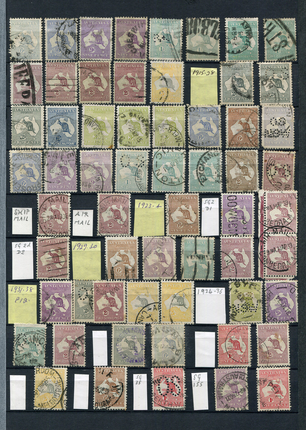 A collection of Australia, Australian States and New Zealand stamps in a stock book with Tasmania - Image 2 of 8