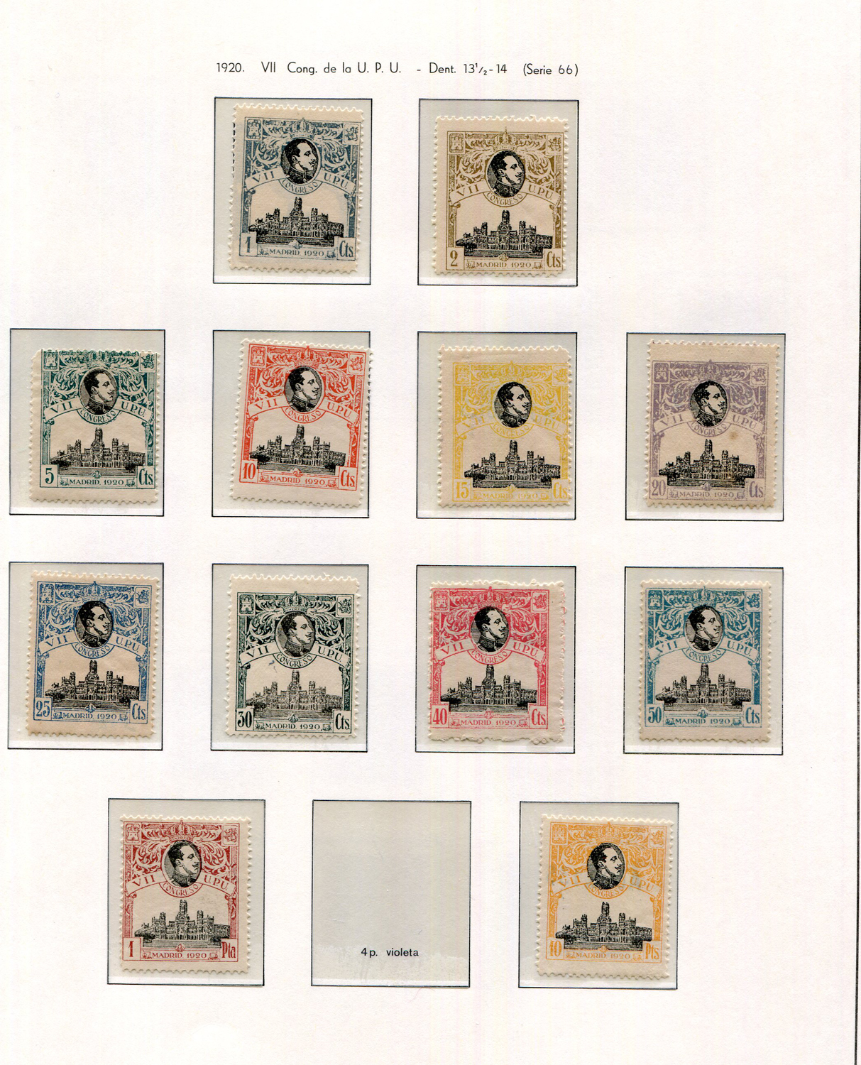 An album of Spain stamps mint collection in a Lighthouse album, from 1901-1949 including 1905 Don