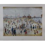 After L.S. Lowry - 'Lytham Pier', 20th century colour print, published by Athena Productions, 56.5cm