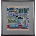 William Brouard - 'Isle of Dogs', screenprint, signed, titled, dated 1987 and editioned 8/50 in