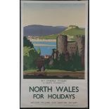 Norman Wilkinson - 'North Wales for Holidays The Conway Estuary' (L.M.S. Railway Travel Poster),