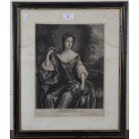 John Smith, after Godfrey Kneller - 'Madam D'Avenant', mezzotint, circa 1689, 34.5cm x 26cm,