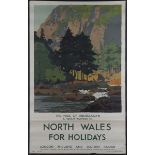 Norman Wilkinson - 'North Wales for Holidays, The Pass of Aberglaslyn' (L.M.S. Railway Travel