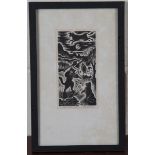 Gwenda Morgan - 'Hey! diddle diddle', 20th century woodblock, signed, titled and editioned 9/50 in