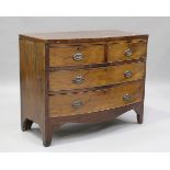 An early Victorian mahogany bowfront chest of two short and two long drawers, on bracket feet,