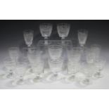 A Stuart Crystal Arundel pattern part suite of glassware, comprising six water goblets, six claret