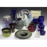 A collection of German Eisch art glass, second half 20th century, including various Peacock's Eye