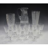 A set of twelve Edinburgh Crystal Lomond pattern wine glasses, height 17.3cm, together with a